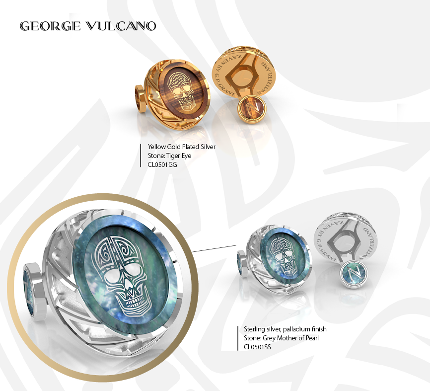 CUFFLINKS GEORGE VULCANO ANCHOR GOLD