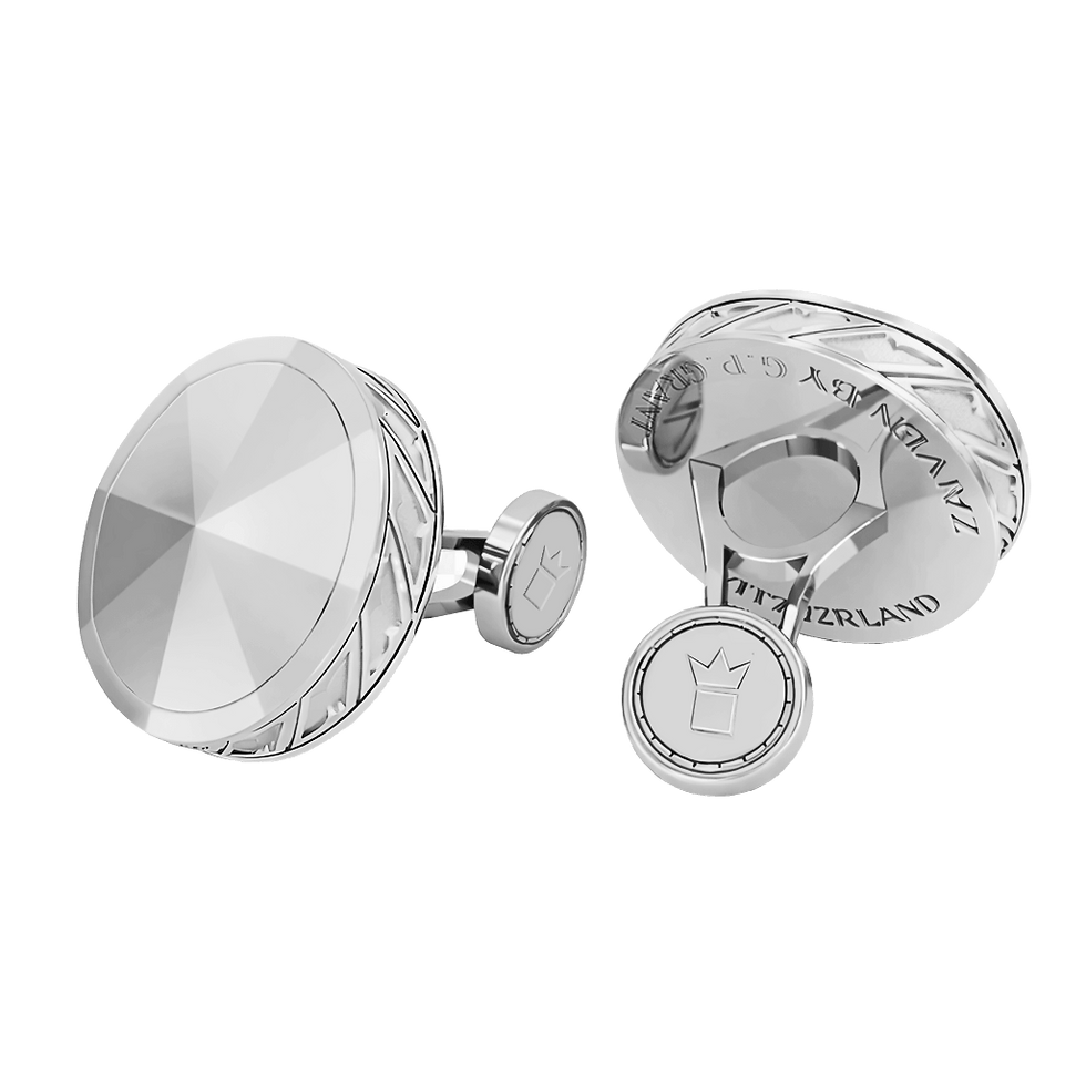 Pyramid Rose Gold and Sterling Silver cufflinks, handcrafted mixed metal pyramid design.