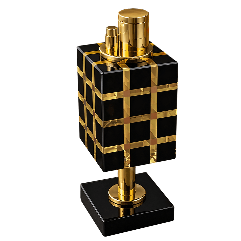 Luxury table cigar lighter crafted from obsidian stone with triple jet torch flame