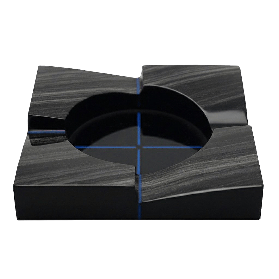Obsidian cigar ashtray, Aschenbecher aus Obsidian für Zigarren, Cenicero de obsidiana para puros, Cendrier en obsidienne pour