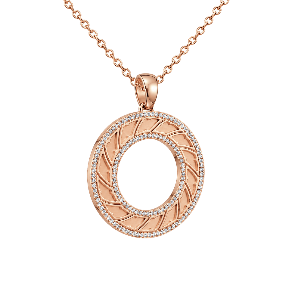 Zaven Classic diamond pendant in rose gold. Großer Goldanhänger mit Diamanten