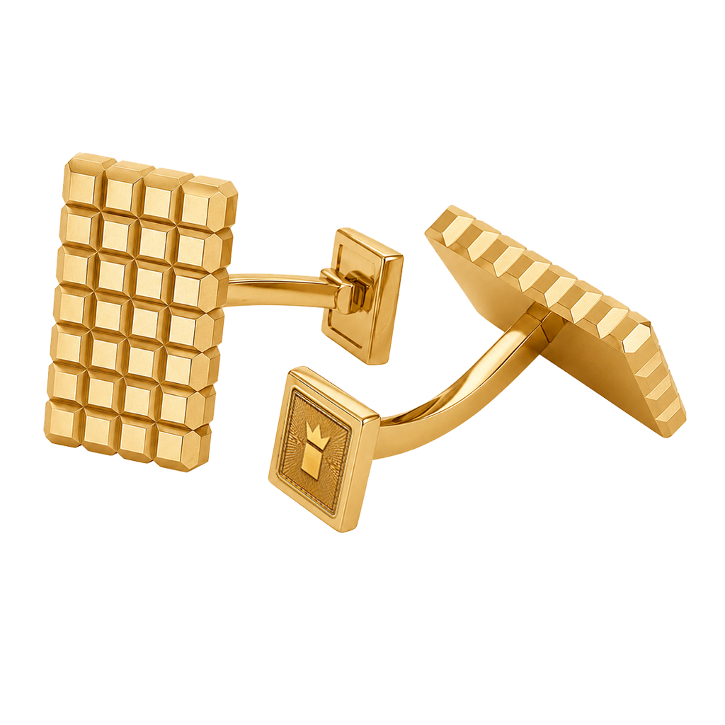 Rectangular Cufflinks in Sterling Silver and Yellow Gold, luxury mixed metal jewelry. Gemelos, Gemelli, أزرار الأكمام