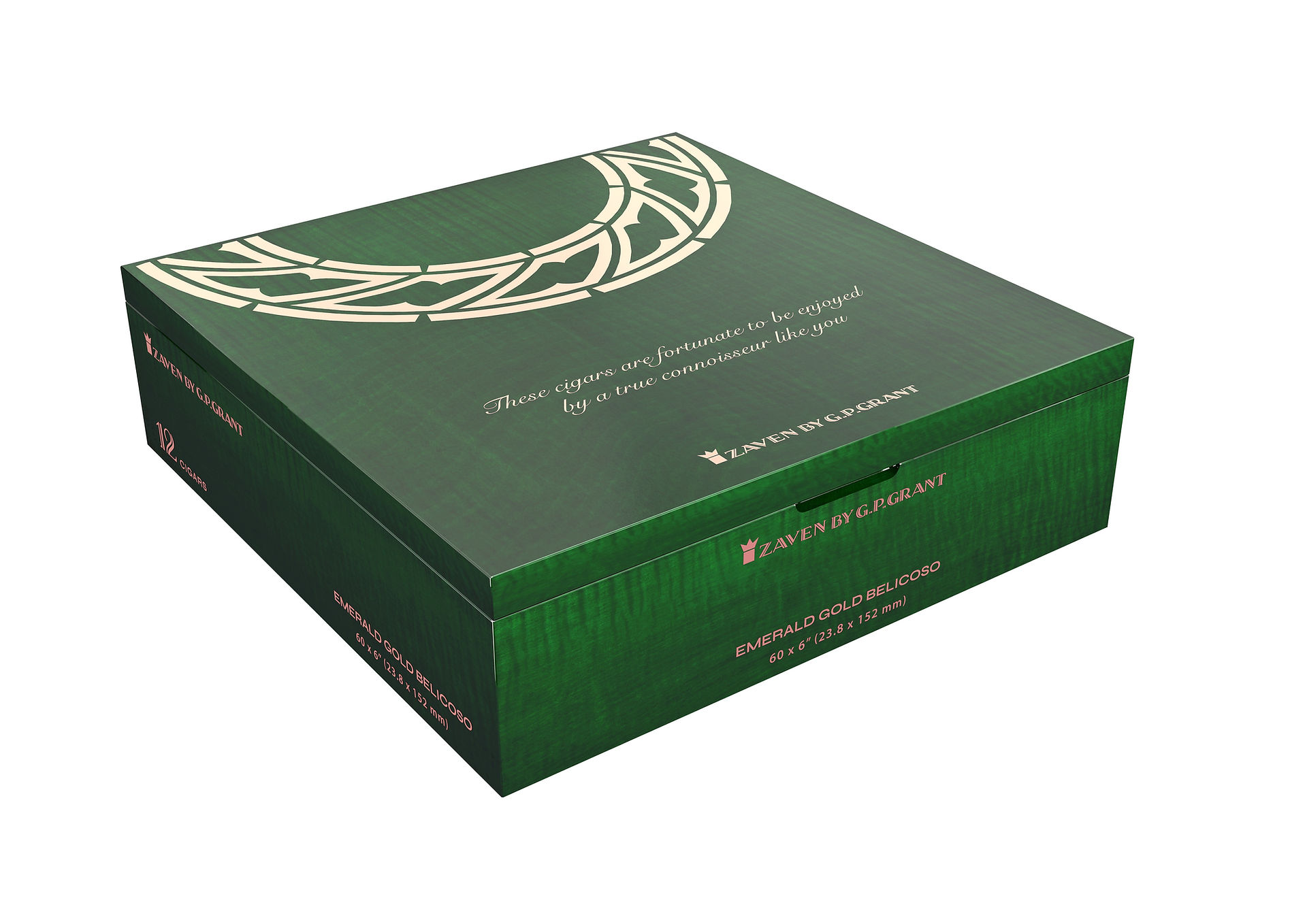 Cigar Box Close-up of a premium cigar package with individual wraps.