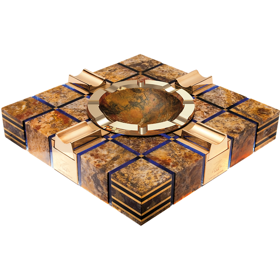 The best cigar ashtray, crafted from Yellow Jasper. One of the most expensive and unique ashtrays available