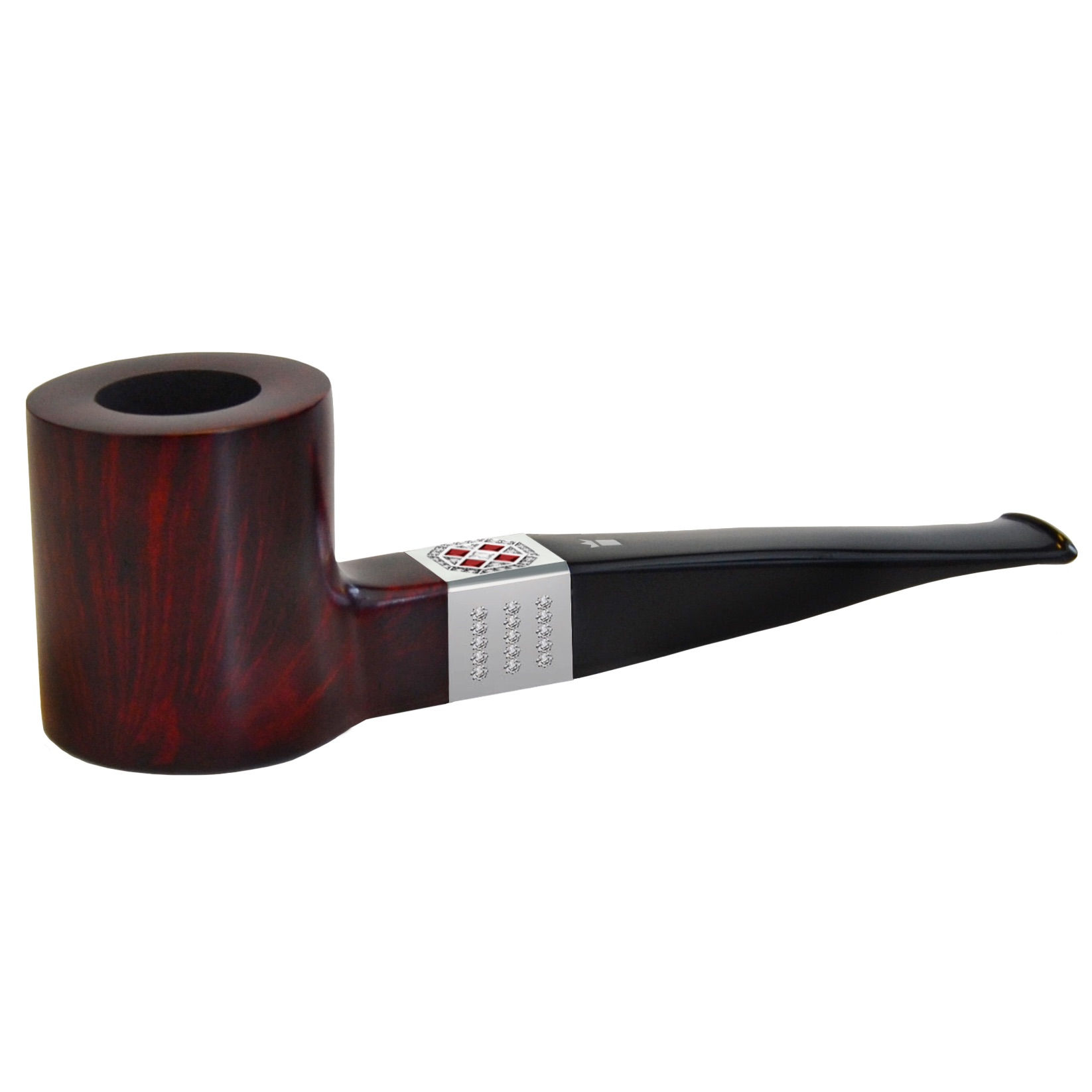 Exclusive luxury jewellery pipe with a solid gold cube inlaid with rubies and diamonds.