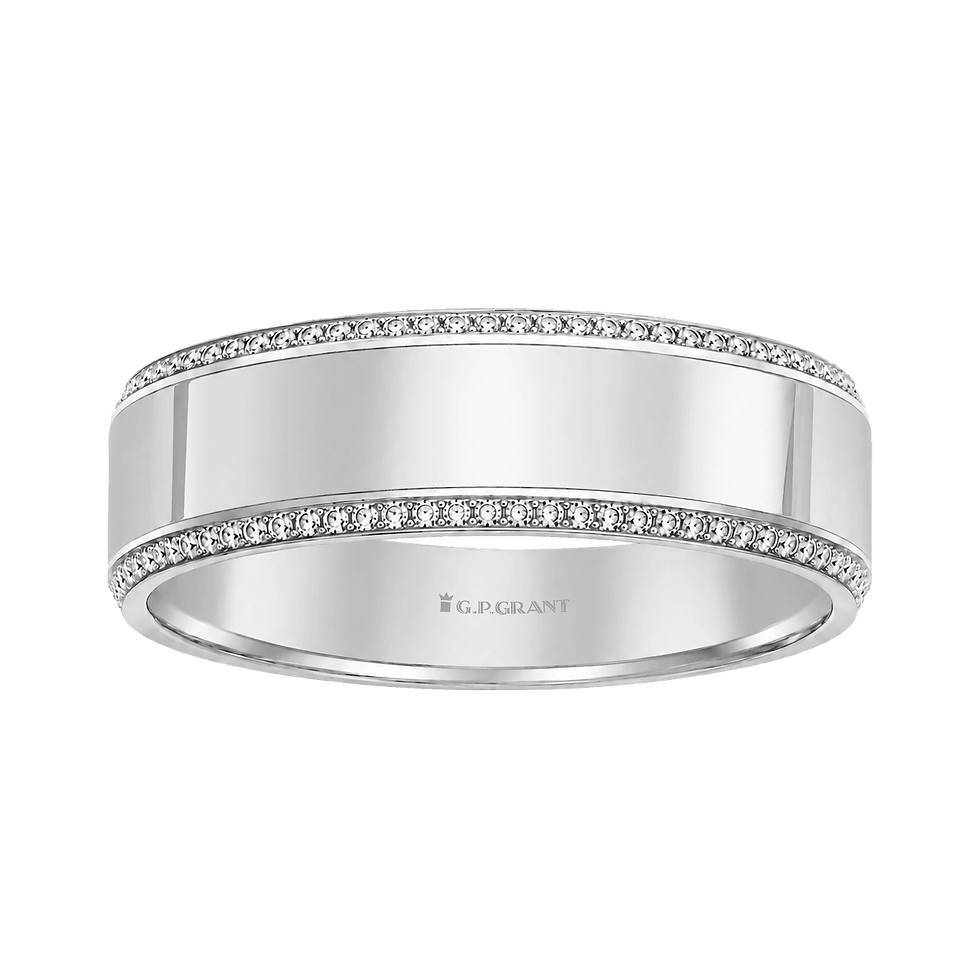 Miniatura: gold engagement rings. 18K white gold wedding rings style wide band with high-polish mirror surface. Polierter Bandring