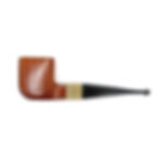 Handmade briar wood smoking pipe with gold with elegant stem, Rauchpfeife