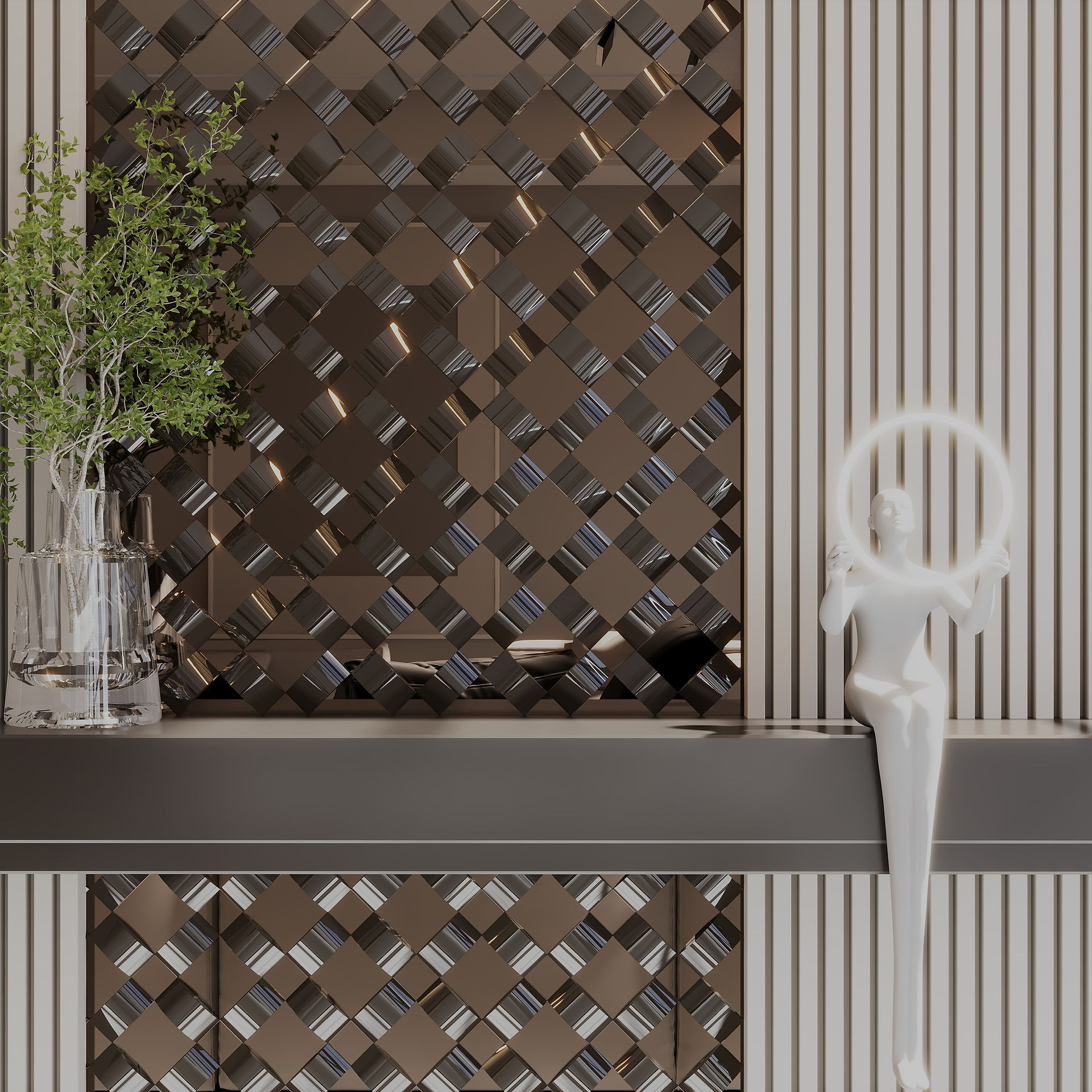  ألواح سبج وزجاج معتّق لحلول فاخرة في التصميم الداخلي.
