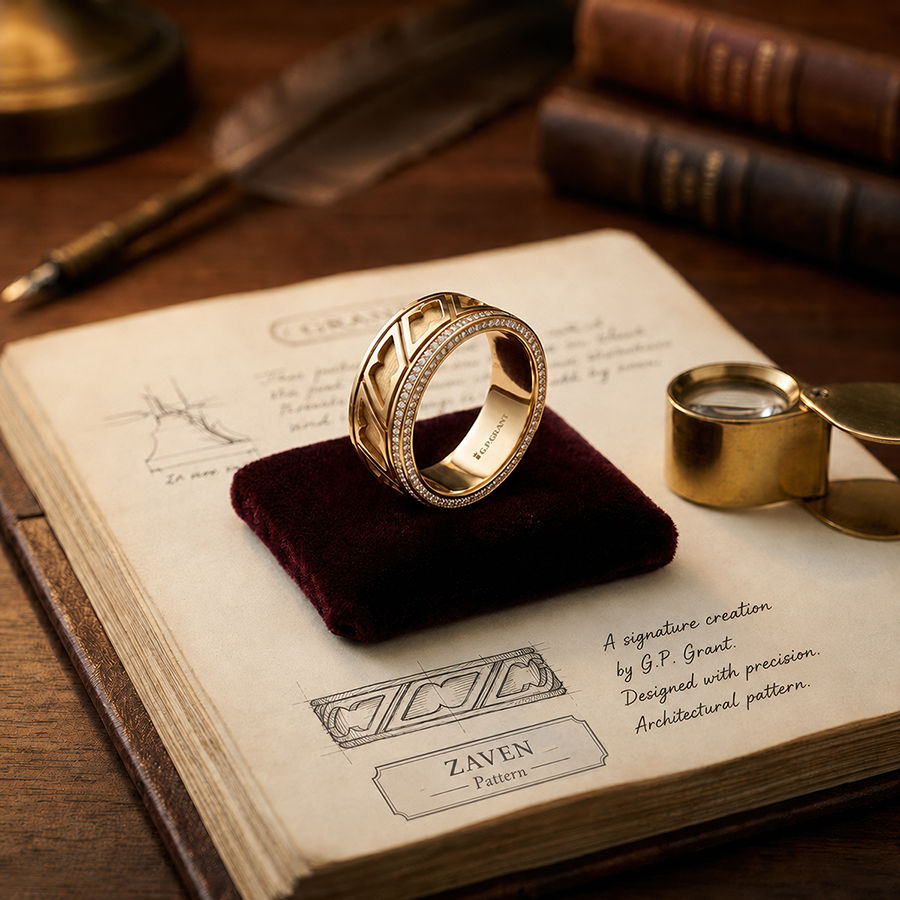 Miniature : gold rings for men. 18K yellow gold engagement rings style wedding band with diamond set edges, خاتم زواج