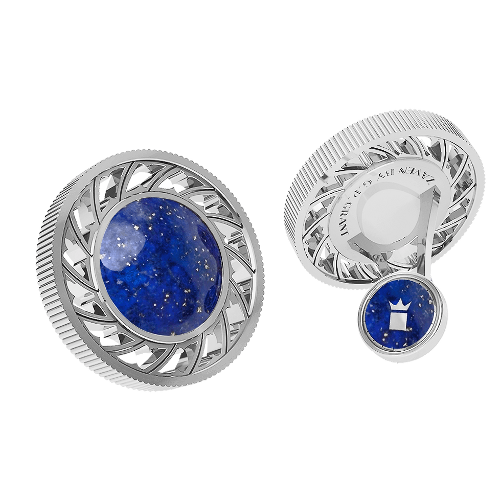 الصورة المصغرة: Sphere cufflinks in Sterling Silver and White Gold with Black Onyx, modern orbital luxury accessory for men Manschettenknöpfe