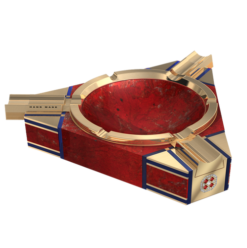 Exclusive Cigarette & Cigar Ashtray (Red Jasper, Diamonds, Rubies