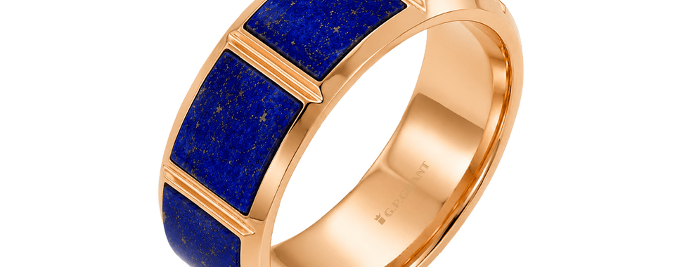 Rose gold ring with lapis lazuli, gold rings for women and designer wedding rings