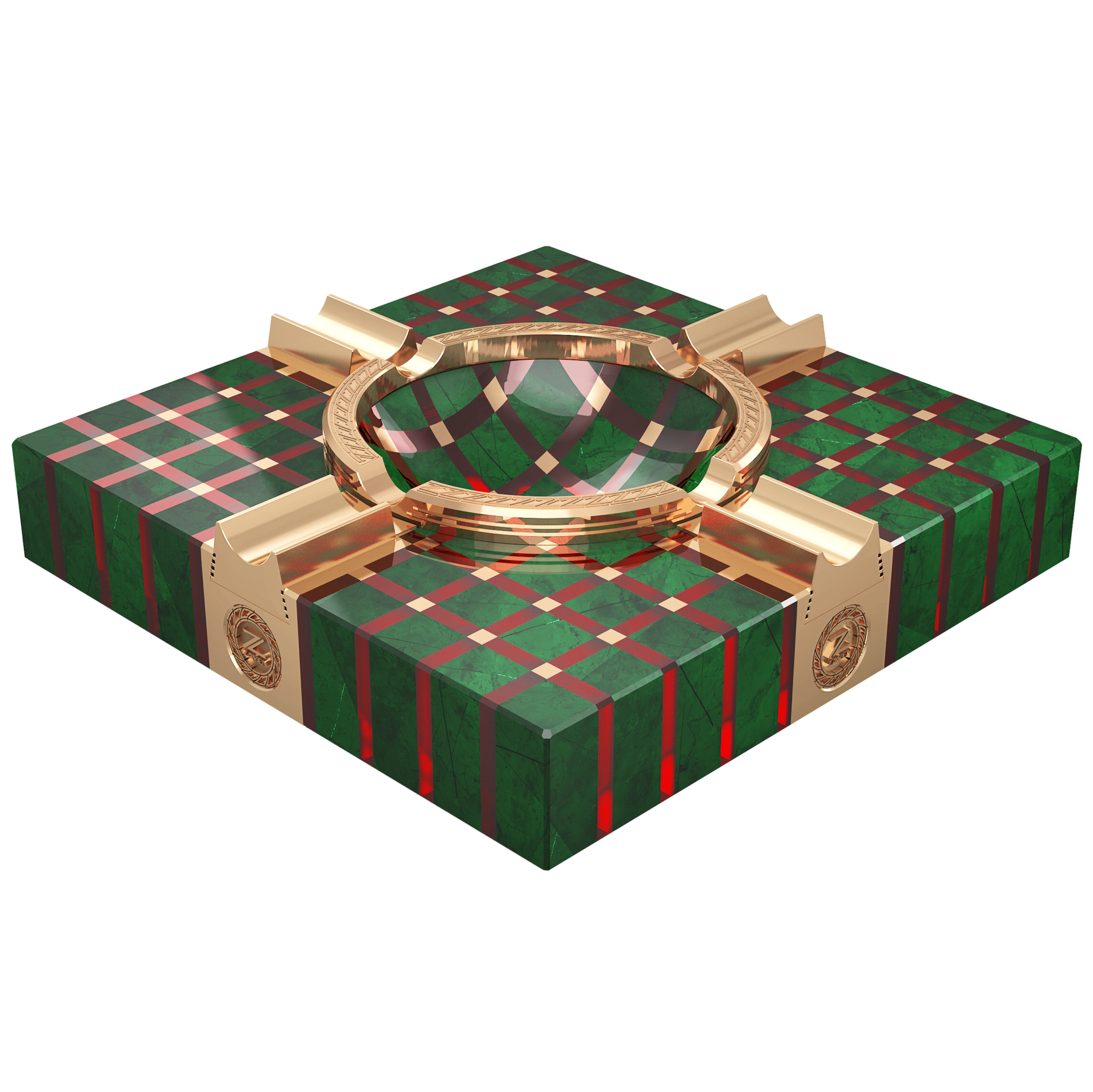 Authentic Unique Functional Cigar Ashtray Quartet 355 Green Marble