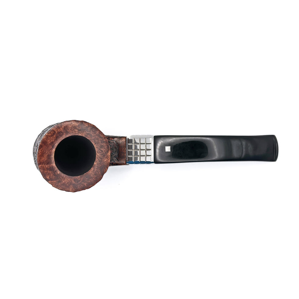 Miniatura: Classic rusticated briar tobacco pipe with curved shape and refined finish, pipa de fumar