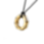 Octet Small Diamond Pendant in yellow gold with 8 inlaid crystals on a black cord. قلادة مرصعة بالألماس. Pingente de diamante