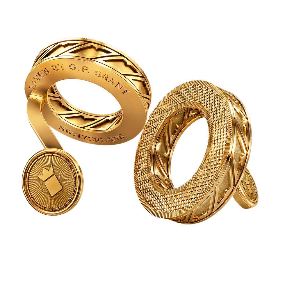 Zaven Band cufflinks in Sterling Silver and Yellow Gold, minimalist luxury men's jewelry.