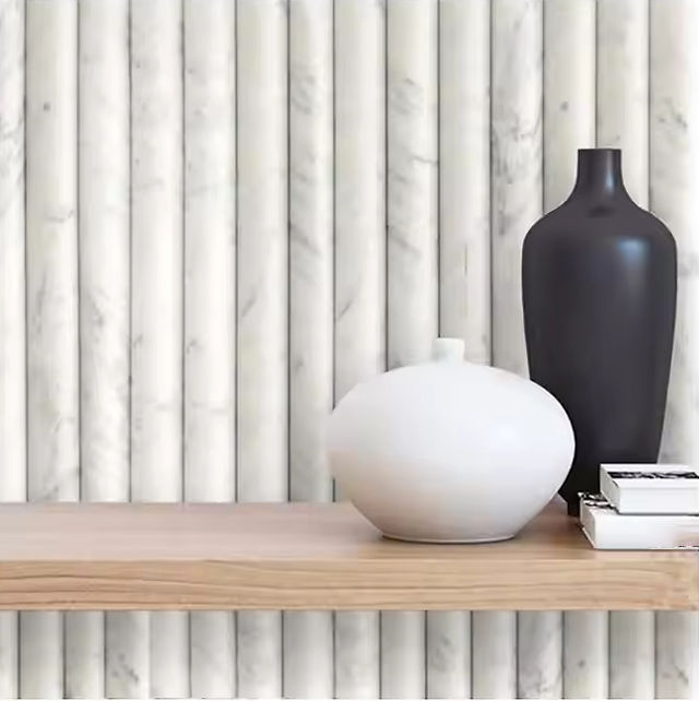 Duramica Grooved Surface Stone Design A unique stone surface with intentional grooves that form an attractive pattern while also improving its functionality.