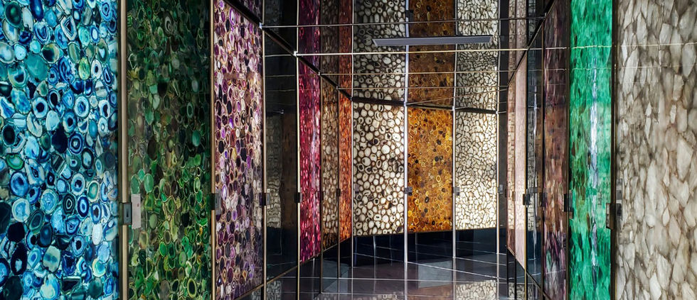 Contemporary Gemstone Panels: Transform your interiors with the DURAMICA GEMSTONES & Glassonyx Collection, where backlit natural stone meets innovative design. Featuring panels crafted from onyx, agate, and quartz, these decorative wall panels provide a unique aesthetic for modern spaces. The radiant glow of these gemstone panels enhances the natural beauty of your home, making them a perfect choice for luxury and contemporary interior design. Deutsch:
Zeitgemäße Edelsteinpaneele: Die DURAMICA GEMSTONES & Glassonyx-Kollektion vereint hinterleuchteten Naturstein mit innovativem Design.

Español:
Paneles de piedras contemporáneas: La colección DURAMICA GEMSTONES & Glassonyx combina piedra retroiluminada con diseño innovador.

Français:
Panneaux en pierres contemporaines : La collection DURAMICA GEMSTONES & Glassonyx allie pierre rétroéclairée et design innovant.

Italiano:
Pannelli di gemme contemporanee: La collezione DURAMICA GEMSTONES & Glassonyx unisce pietra retroilluminata e design innovativo.

العربية:
ألواح الأحجار الكريمة العصرية: تجمع مجموعة DURAMICA GEMSTONES & Glassonyx بين الحجر الطبيعي المضيء والتصميم المبتكر.

Русский:
Современные панели из драгоценных камней: Коллекция DURAMICA GEMSTONES & Glassonyx сочетает подсвеченный природный камень и инновационный дизайн.