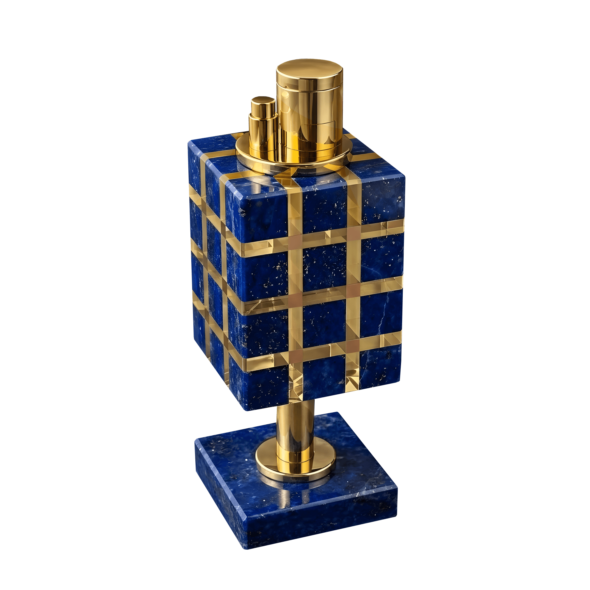 high-end table cigar lighter in lapis lazuli crafted for elegant cigar lighting