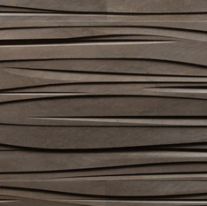 Dark brown 3D stone panel with layered angular horizontal strips