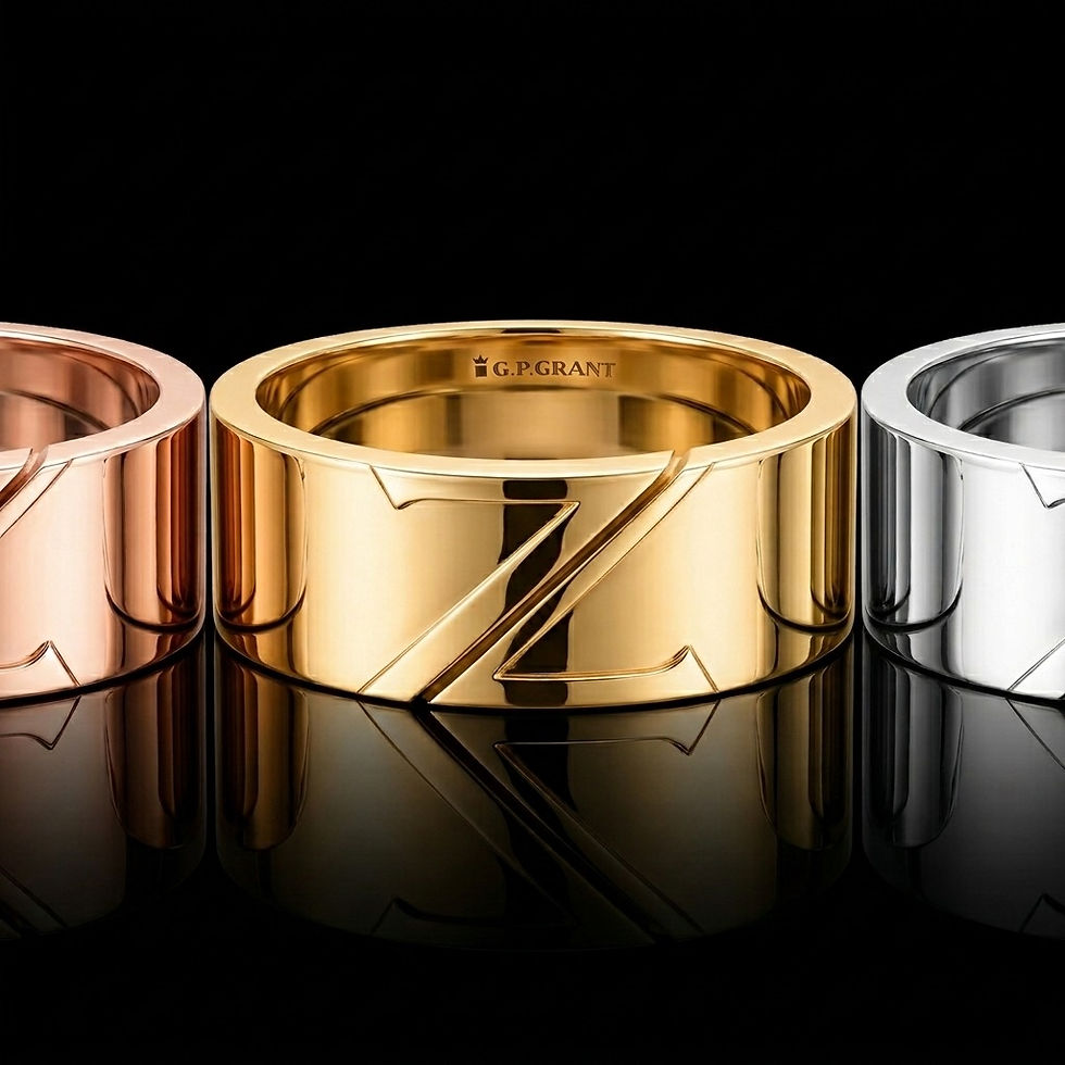 Miniature : gold rings for men and women. Polished yellow, rose and white gold engagement rings with Z-pattern. خاتم زواج. Alliance Bague