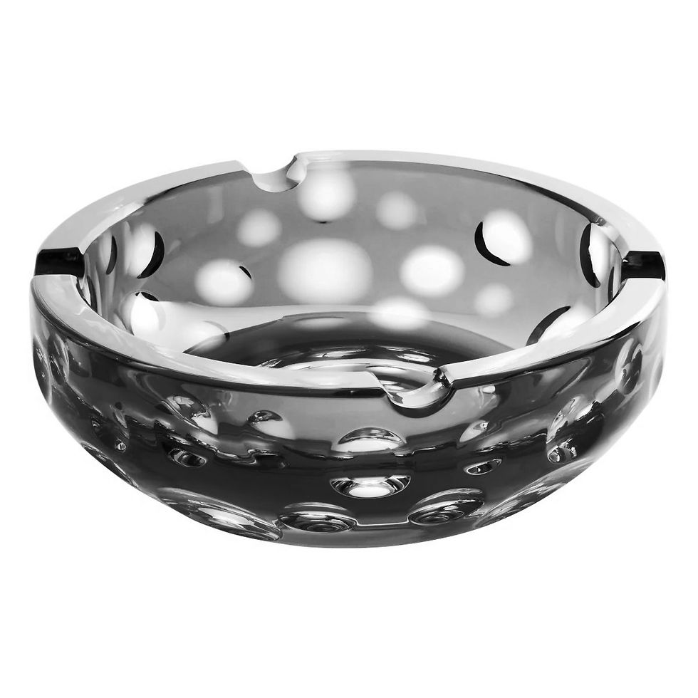 Miniature : Add sophistication with the Staccato Crystal Glass Ashtray, available in clear or 13 colors, featuring bubble cuts.