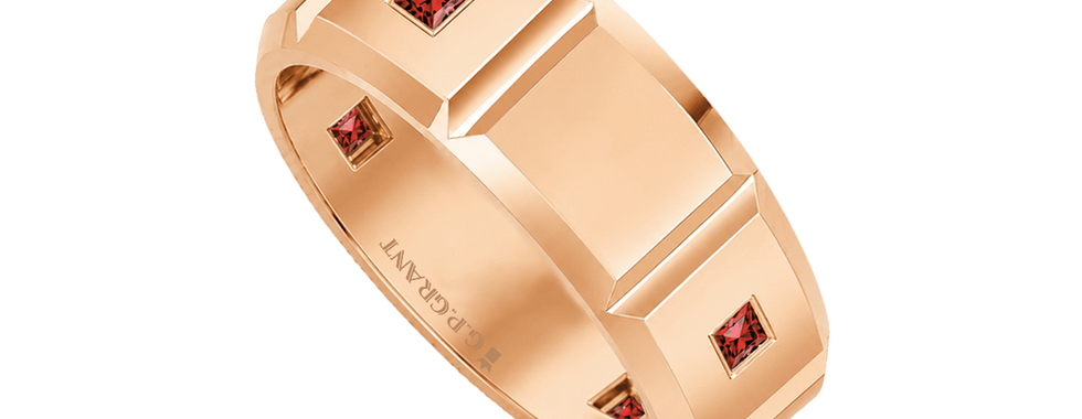 Rose gold wedding ring with diamonds, gold rings for women with bold design