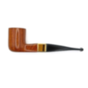 Luxury handmade smoking pipe with tiger eye inlay classic bowl shape, pipa artigianale