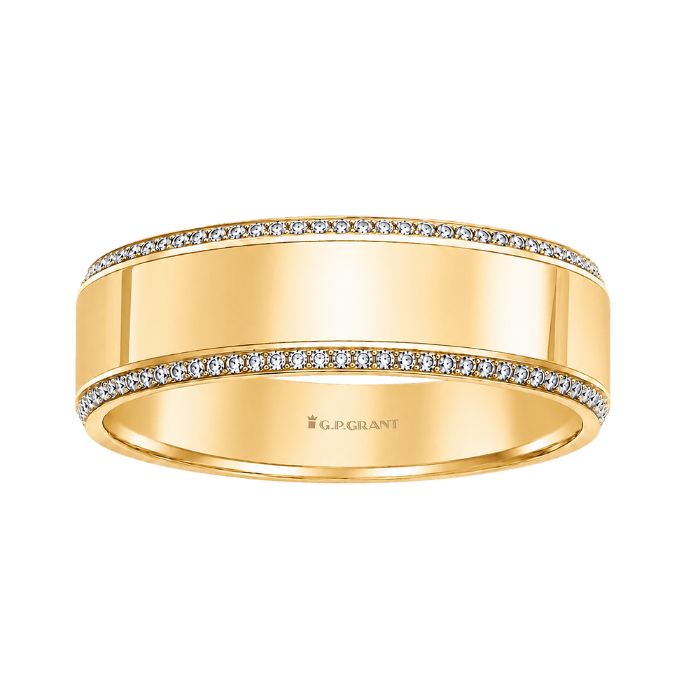 Miniatura: gold rings for men. 18K yellow gold engagement rings style wide polished band with mirror finish. خاتم دبلة مصقولة.
