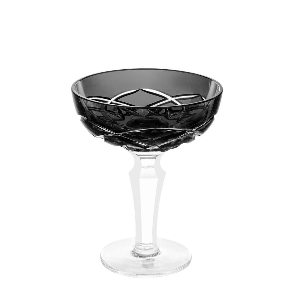 Miniature : Originale Champagnergläser Kristall: Champagner-Flöte, Tulpe und Coupe – bei Cristallerie de Montbronn.