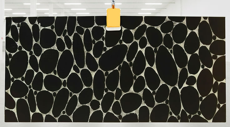 Rounded Black Obsidian Slab with Crystal