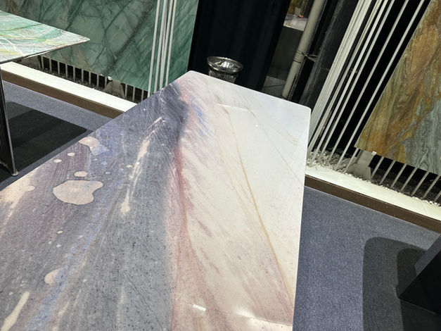 Marble stone table with natural veining