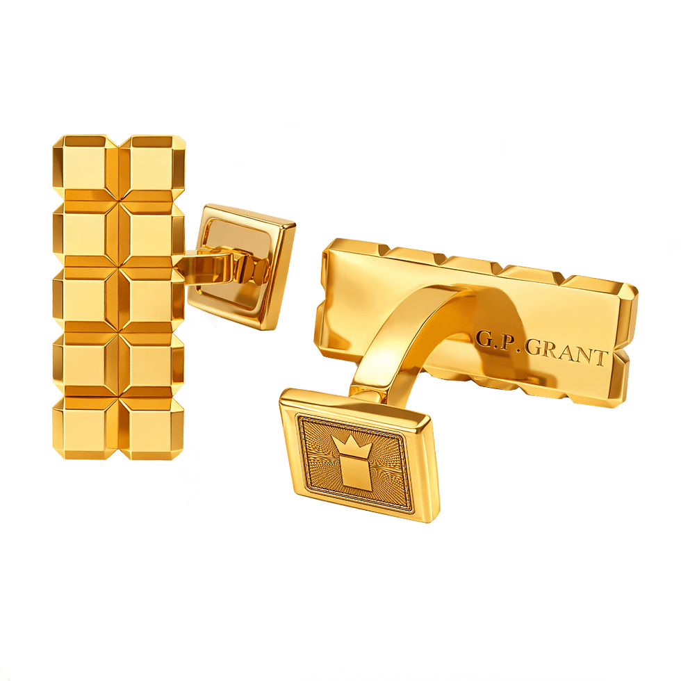Slim Rectangular Cufflinks in Sterling Silver and Yellow Gold, luxury mixed metal jewelry. Gemelos, Gemelli, أزرار الأكمام