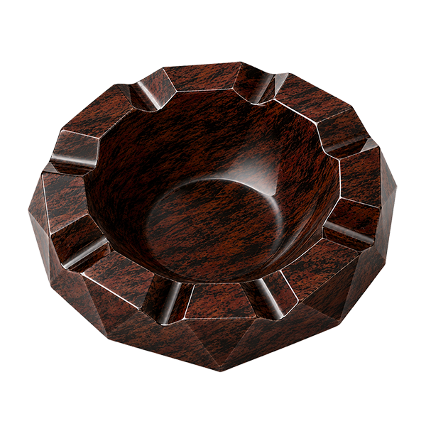 Luxury brown mahogany obsidian cigar ashtray with distinct natural stone patterns