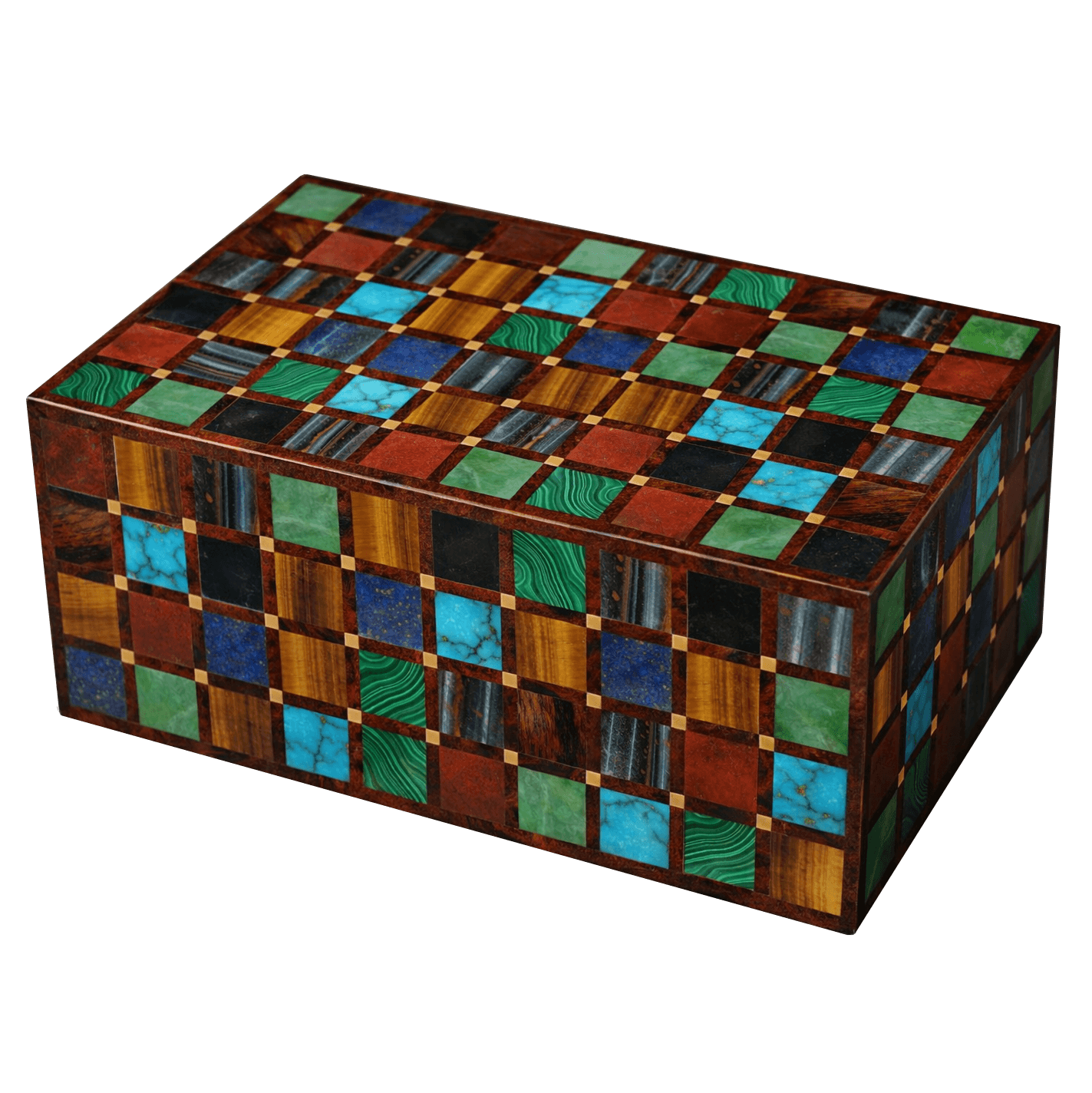 unique gemstone humidor harlequin created as a collectible luxury cigar box, Cave à cigares unique en pierres précieuses