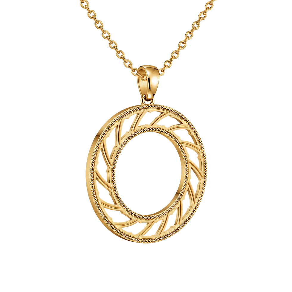 Miniatura: yellow gold Zaven Open large geometric pendant.  Pingente grande de ouro. Büyük altın kolye ucu