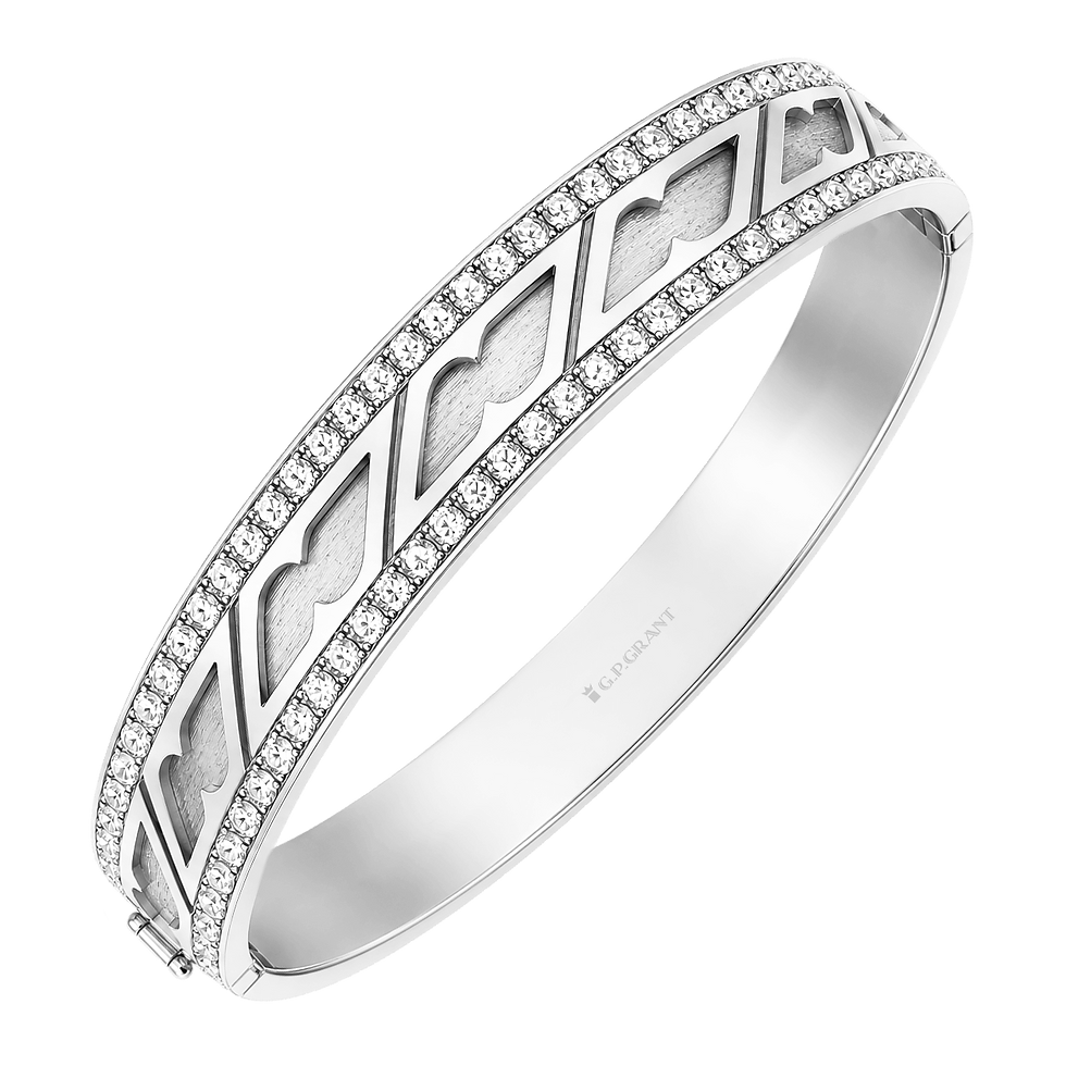 High-end white gold jewelry. rigid cuff bracelet with fine diamonds. Bracelet en or, Gourmette en or. Armband aus Gold