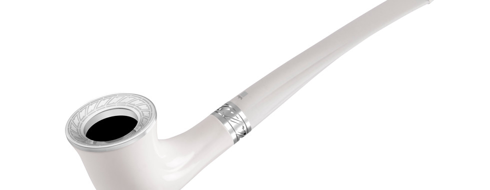 Sculptural pipes for women in white polished briar