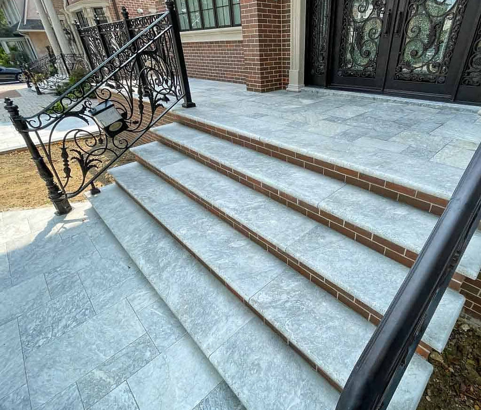 Staircases and Outdoor Areas  Sandblasted stones are also an excellent choice for staircases, ramps, and outdoor areas where safety and durability are essential. Their slip-resistant qualities make them particularly well-suited for residential and public projects.      Residential Use: Adds safety and elegance to staircases and walkways.    Public Spaces: Ideal for use in parks, building entrances, and pedestrian ramps, ensuring long-term durability even under heavy foot traffic.