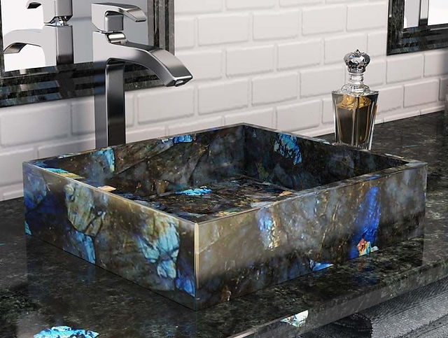 Bring mystique and brilliance to your home with Lemurian Granite surfaces that shimmer with celestial beauty.