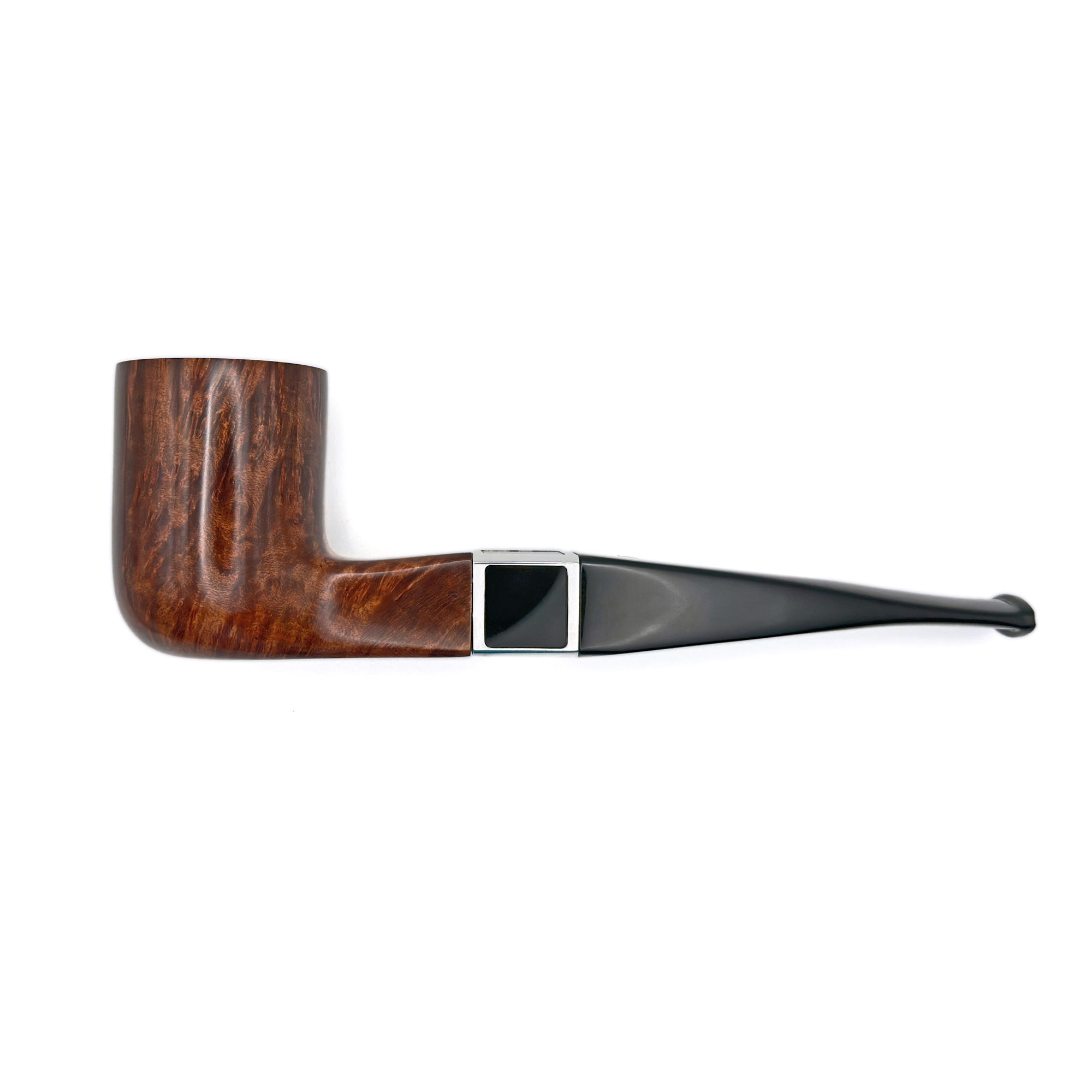 Traditional smoking pipe with onyx inlay crafted with smooth polished bowl, pipa da fumare