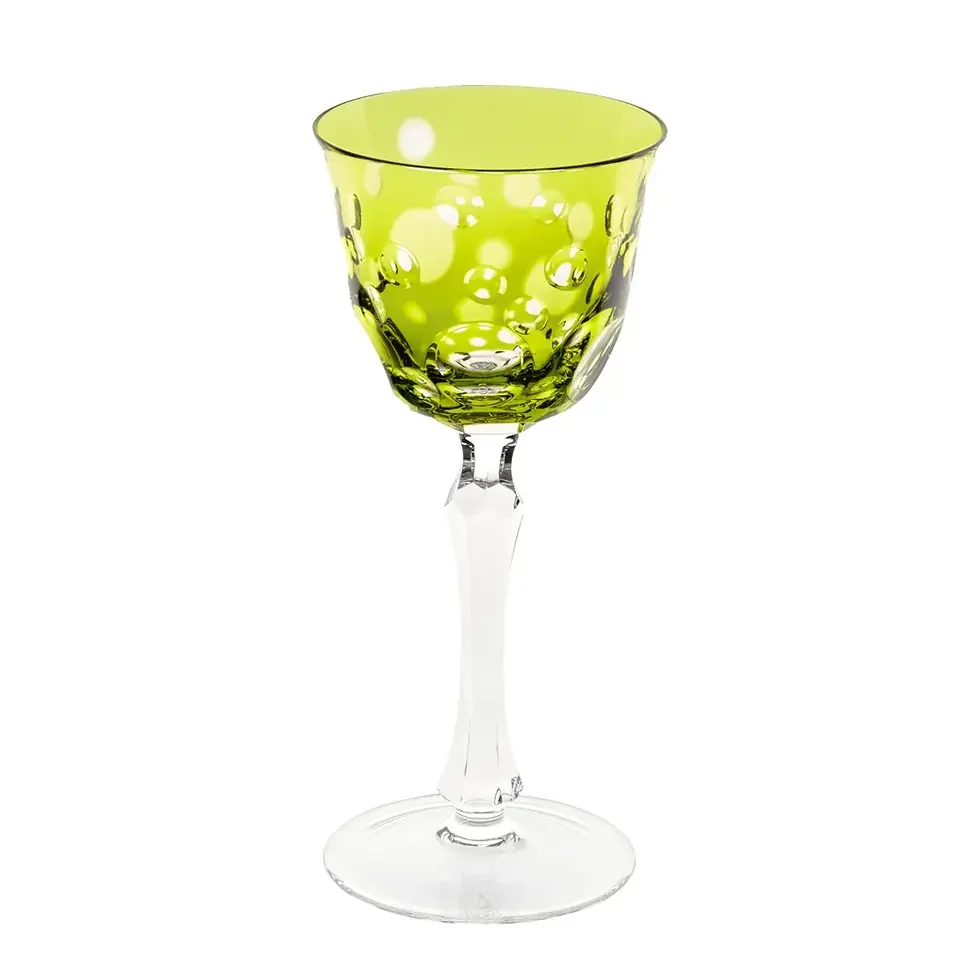 Discover Staccato Crystal White Wine Glasses by Cristallerie de Montbronn: bold bubble-cut design in 13 colors. Shop onlin