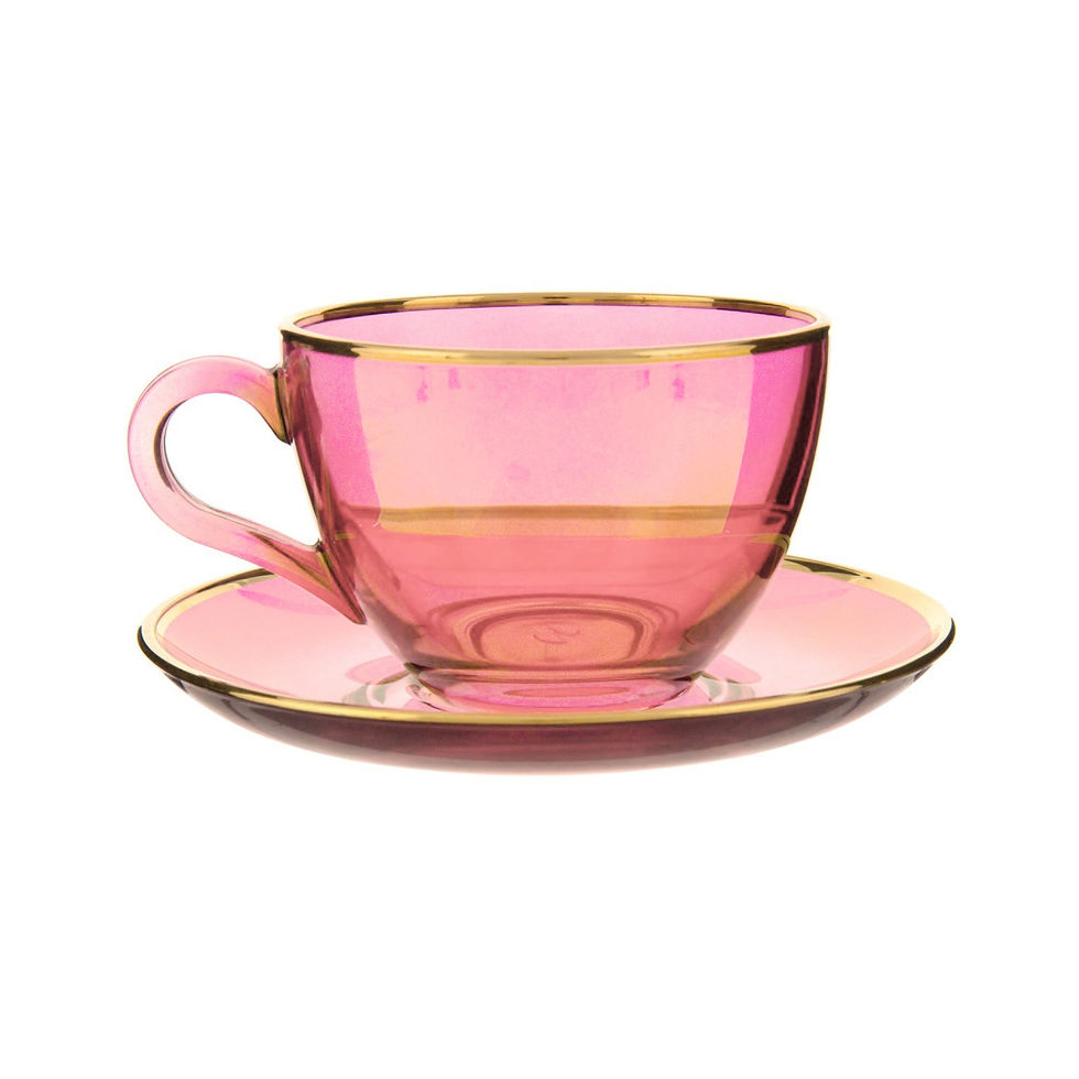 Miniature : GRIFFE MONTENAPOLEONE and VETRERIE DI EMPOLI’s Dolce Vita Coffee Cups showcase intricate gold-plated details for added opulen