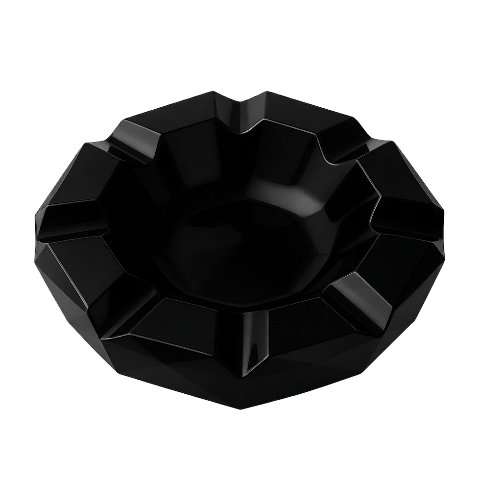 الصورة المصغرة: Exclusive geometric black obsidian ashtray for luxury smoking lounges and executive offices