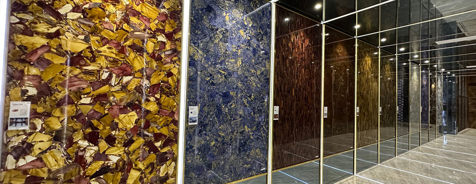 Contemporary gemstone wall panels for wall panel systems