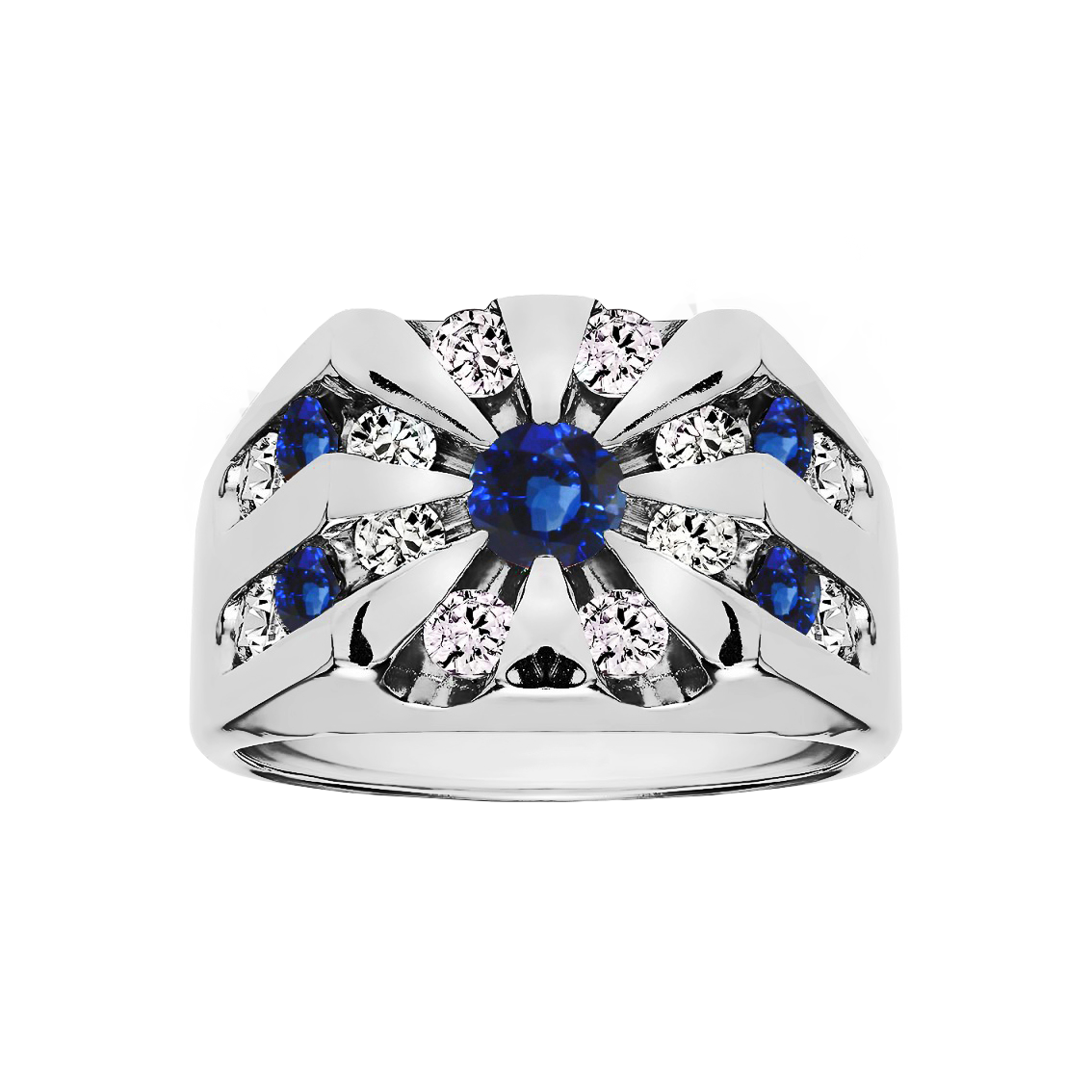 Gold rings with sapphires and diamonds. Buy rings online at our online rings shop. Gold rings for women and men.