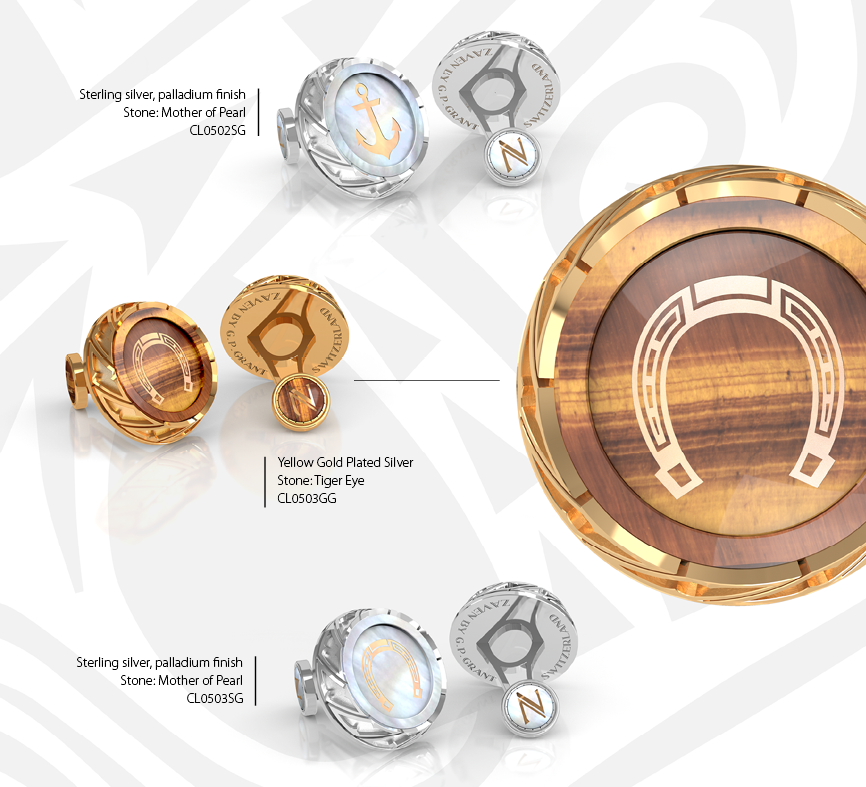 Miniaturbild: CUFFLINKS GEORGE VULCANO HORSESHOE GOLD