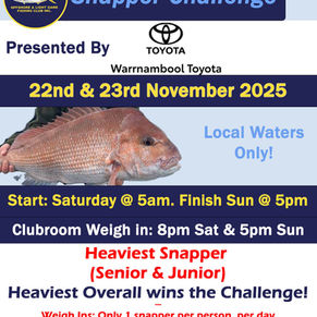 2025 Snapper Challenge, proudly sponsored by Warrnambool Toyota!