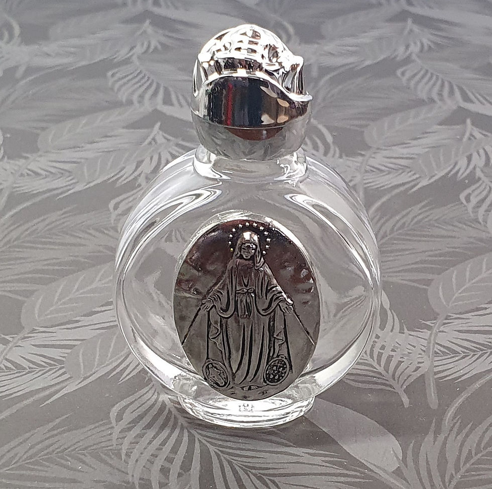 Bouteille Eau Bénite Ronde Vierge à L'Enfant 35 Ml 50 Pcs Verre | Vente En Ligne Sur