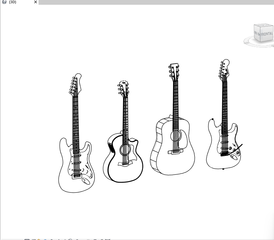 Guitar Rfa File R Set 4 Guitar Revit | RevitImport